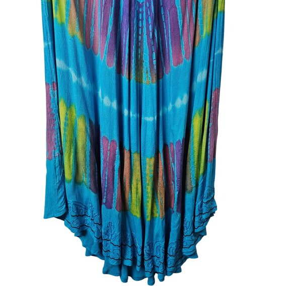 Vintage Advance Apparels Tie Dye Embroider Stitch Assymetrical Hem Dress OSFM - Picture 4 of 9